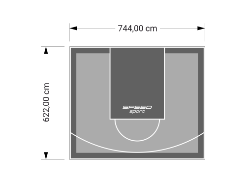 46M2/622X744CM SZARO-GRAFITOWE BOISKO DO KOSZYKÓWKI SPEEDSPORT HEXA POWER PRO