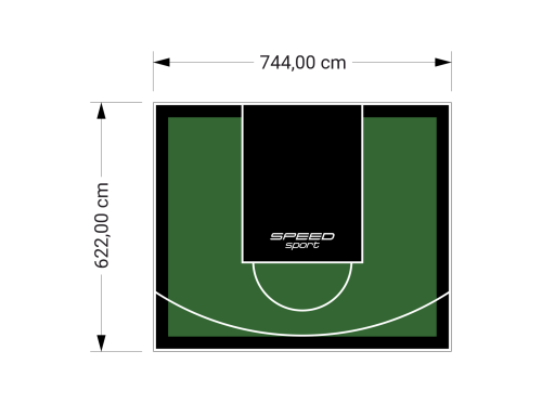 46M2/622X744CM ZIELONO-CZARNE BOISKO DO KOSZYKÓWKI SPEEDSPORT HEXA POWER PRO