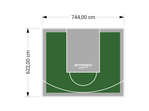 46M2/622X744CM ZIELONO-SZARE BOISKO DO KOSZYKÓWKI SPEEDSPORT HEXA POWER PRO