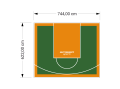46M2/622X744CM ZIELONO-POMARAŃCZOWE BOISKO DO KOSZYKÓWKI SPEEDSPORT HEXA POWER PRO