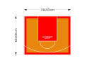 46M2/622X744CM POMARAŃCZOWO-CZERWONE BOISKO DO KOSZYKÓWKI SPEEDSPORT HEXA POWER PRO