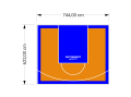 46M2/622X744CM POMARAŃCZOWO-NIEBIESKIE BOISKO DO KOSZYKÓWKI SPEEDSPORT HEXA POWER PRO