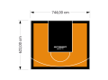 46M2/622X744CM POMARAŃCZOWO-CZARNE BOISKO DO KOSZYKÓWKI SPEEDSPORT HEXA POWER PRO