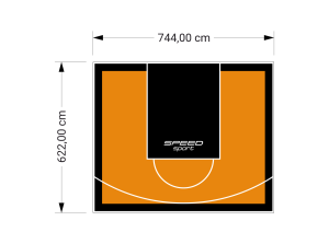 46M2/622X744CM POMARAŃCZOWO-CZARNE BOISKO DO KOSZYKÓWKI SPEEDSPORT HEXA POWER PRO
