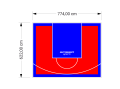48M2/622X774CM CZERWONO-NIEBIESKIE BOISKO DO KOSZYKÓWKI SPEEDSPORT HEXA POWER PRO