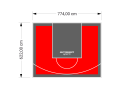 48M2/622X774CM CZERWONO-GRAFITOWE BOISKO DO KOSZYKÓWKI SPEEDSPORT HEXA POWER PRO