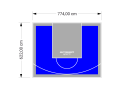48M2/622X774CM NIEBIESKO-SZARE BOISKO DO KOSZYKÓWKI SPEEDSPORT HEXA POWER PRO