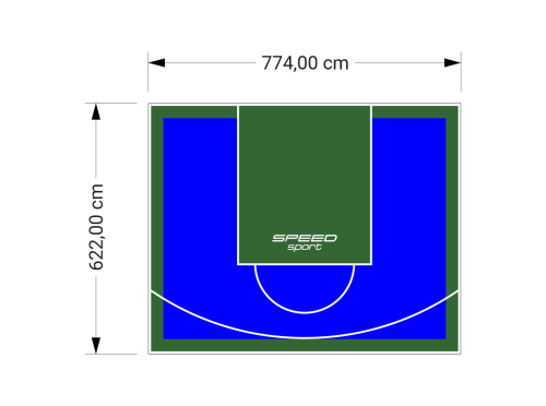 48M2/622X774CM NIEBIESKO-ZIELONE BOISKO DO KOSZYKÓWKI SPEEDSPORT HEXA POWER PRO