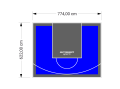 48M2/622X774CM NIEBIESKO-GRAFITOWE BOISKO DO KOSZYKÓWKI SPEEDSPORT HEXA POWER PRO