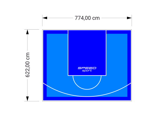 48M2/622X774CM BŁĘKITNO-NIEBIESKIE BOISKO DO KOSZYKÓWKI SPEEDSPORT HEXA POWER PRO