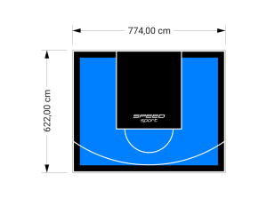 48M2/622X774CM BŁĘKITNO-CZARNE BOISKO DO KOSZYKÓWKI SPEEDSPORT HEXA POWER PRO