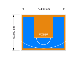 48M2/622X774CM BŁĘKITNO-POMARAŃCZOWE BOISKO DO KOSZYKÓWKI SPEEDSPORT HEXA POWER PRO