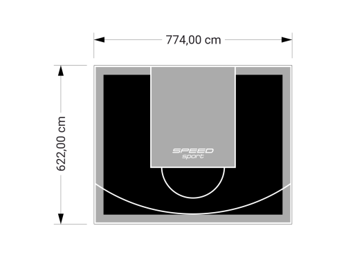 48M2/622X774CM CZARNO-SZARE BOISKO DO KOSZYKÓWKI SPEEDSPORT HEXA POWER PRO