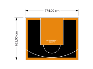 48M2/622X774CM CZARNO-POMARAŃCZOWE BOISKO DO KOSZYKÓWKI SPEEDSPORT HEXA POWER PRO
