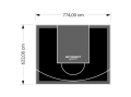 48M2/622X774CM CZARNO-GRAFITOWE BOISKO DO KOSZYKÓWKI SPEEDSPORT HEXA POWER PRO