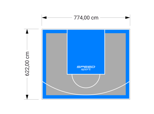 48M2/622X774CM SZARO-BŁĘKITNE BOISKO DO KOSZYKÓWKI SPEEDSPORT HEXA POWER PRO
