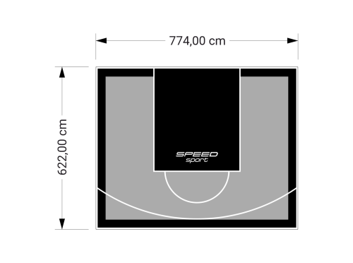 48M2/622X774CM SZARO-CZARNE BOISKO DO KOSZYKÓWKI SPEEDSPORT HEXA POWER PRO