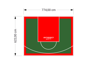 48M2/622X774CM ZIELONO-CZERWONE BOISKO DO KOSZYKÓWKI SPEEDSPORT HEXA POWER PRO