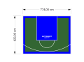 48M2/622X774CM ZIELONO-NIEBIESKIE BOISKO DO KOSZYKÓWKI SPEEDSPORT HEXA POWER PRO