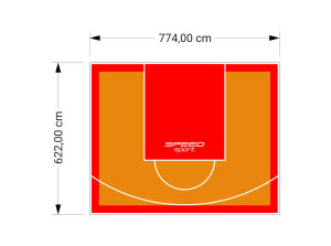 48M2/622X774CM POMARAŃCZOWO-CZERWONE BOISKO DO KOSZYKÓWKI SPEEDSPORT HEXA POWER PRO