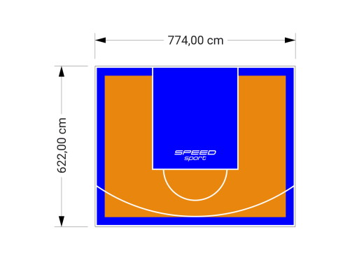 48M2/622X774CM POMARAŃCZOWO-NIEBIESKIE BOISKO DO KOSZYKÓWKI SPEEDSPORT HEXA POWER PRO