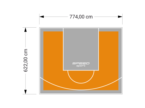 48M2/622X774CM POMARAŃCZOWO-SZARE BOISKO DO KOSZYKÓWKI SPEEDSPORT HEXA POWER PRO