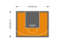 48M2/622X774CM POMARAŃCZOWO-GRAFITOWE BOISKO DO KOSZYKÓWKI SPEEDSPORT HEXA POWER PRO