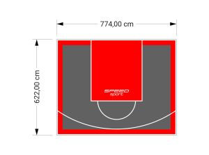 48M2/622X774CM GRAFITOWO-CZERWONE BOISKO DO KOSZYKÓWKI SPEEDSPORT HEXA POWER PRO