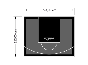 48M2/622X774CM GRAFITOWO-CZARNE BOISKO DO KOSZYKÓWKI SPEEDSPORT HEXA POWER PRO