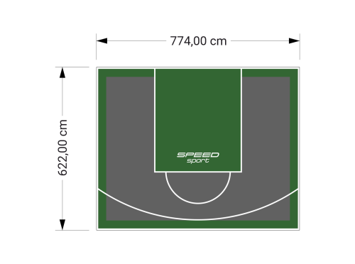 48M2/622X774CM GRAFITOWO-ZIELONE BOISKO DO KOSZYKÓWKI SPEEDSPORT HEXA POWER PRO