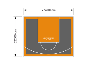 48M2/622X774CM GRAFITOWO-POMARAŃCZOWE BOISKO DO KOSZYKÓWKI SPEEDSPORT HEXA POWER PRO