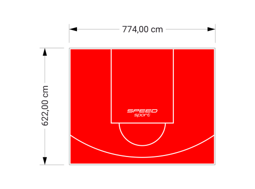 48M2/622X774CM CZERWONE BOISKO DO KOSZYKÓWKI SPEEDSPORT HEXA POWER PRO