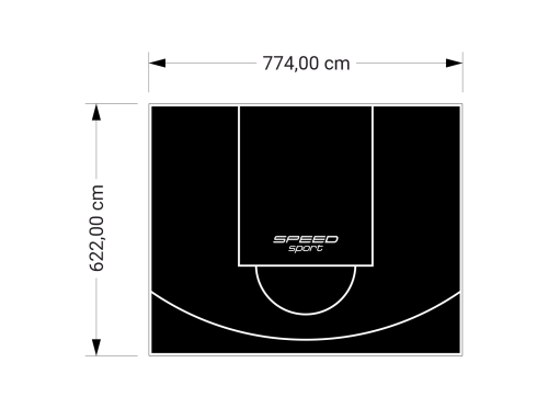 48M2/622X774CM CZARNE BOISKO DO KOSZYKÓWKI SPEEDSPORT HEXA POWER PRO