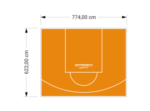 48M2/622X774CM POMARAŃCZOWE BOISKO DO KOSZYKÓWKI SPEEDSPORT HEXA POWER PRO