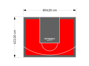 50M2/622X804CM CZERWONO-GRAFITOWE BOISKO DO KOSZYKÓWKI SPEEDSPORT HEXA POWER PRO