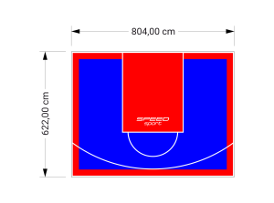 50M2/622X804CM NIEBIESKO-CZERWONE BOISKO DO KOSZYKÓWKI SPEEDSPORT HEXA POWER PRO