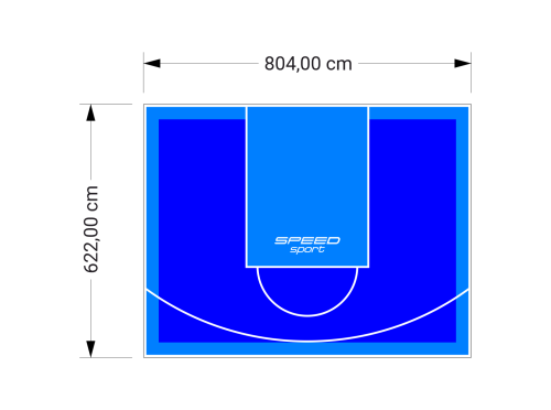 50M2/622X804CM NIEBIESKO-BŁĘKITNE BOISKO DO KOSZYKÓWKI SPEEDSPORT HEXA POWER PRO