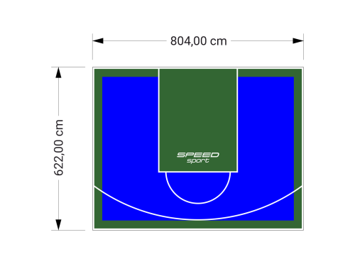 50M2/622X804CM NIEBIESKO-ZIELONE BOISKO DO KOSZYKÓWKI SPEEDSPORT HEXA POWER PRO