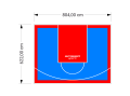 50M2/622X804CM BŁĘKITNO-CZERWONE BOISKO DO KOSZYKÓWKI SPEEDSPORT HEXA POWER PRO