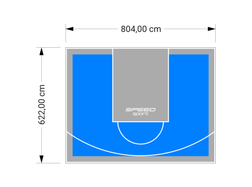 50M2/622X804CM BŁĘKITNO-SZARE BOISKO DO KOSZYKÓWKI SPEEDSPORT HEXA POWER PRO
