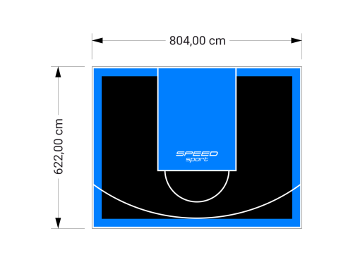50M2/622X804CM CZARNO-BŁĘKITNE BOISKO DO KOSZYKÓWKI SPEEDSPORT HEXA POWER PRO