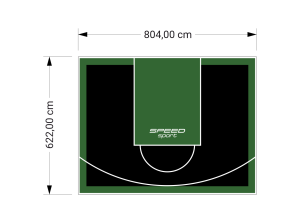 50M2/622X804CM CZARNO-ZIELONE BOISKO DO KOSZYKÓWKI SPEEDSPORT HEXA POWER PRO