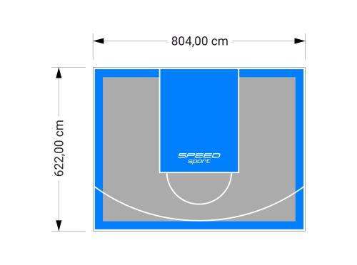 50M2/622X804CM SZARO-BŁĘKITNE BOISKO DO KOSZYKÓWKI SPEEDSPORT HEXA POWER PRO
