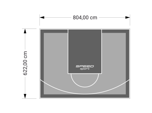 50M2/622X804CM SZARO-GRAFITOWE BOISKO DO KOSZYKÓWKI SPEEDSPORT HEXA POWER PRO