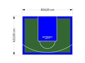 50M2/622X804CM ZIELONO-NIEBIESKIE BOISKO DO KOSZYKÓWKI SPEEDSPORT HEXA POWER PRO