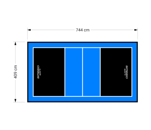 30M2/744X409CM CZARNO-BŁĘKITNE BOISKO DO SIATKÓWKI SPEEDSPORT HEXA POWER PRO