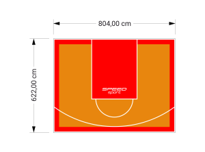 50M2/622X804CM POMARAŃCZOWO-CZERWONE BOISKO DO KOSZYKÓWKI SPEEDSPORT HEXA POWER PRO