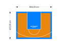 50M2/622X804CM POMARAŃCZOWO-BŁĘKITNE BOISKO DO KOSZYKÓWKI SPEEDSPORT HEXA POWER PRO