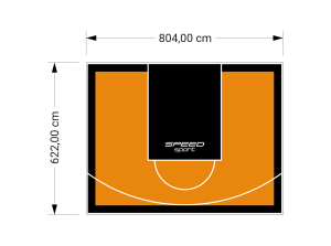 50M2/622X804CM POMARAŃCZOWO-CZARNE BOISKO DO KOSZYKÓWKI SPEEDSPORT HEXA POWER PRO