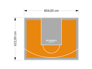 50M2/622X804CM POMARAŃCZOWO-SZARE BOISKO DO KOSZYKÓWKI SPEEDSPORT HEXA POWER PRO